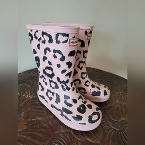 Hunter Pink Animal Print Rain Boots
